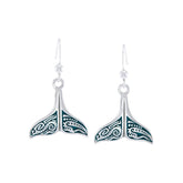 Whale Tail Aboriginal Sterling Silver Earrings TER1610 - DiveSilver Jewelry